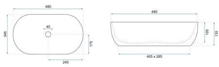Раковина 48х34,5 см Rea Amelia REA-U6593 