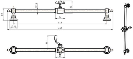 Душевая штанга Boheme Medici 416 Бронза 