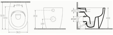 Унитаз Allen Brau Fantasy 4.11007.20 приставной Белый без сиденья 