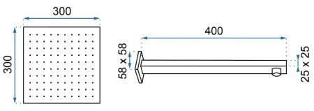 Верхний душ 300 мм Rea Square REA-P0651 