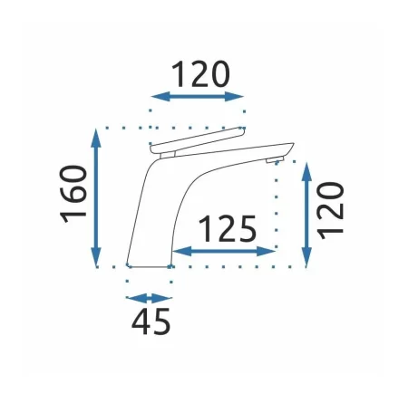 Смеситель для раковины без донного клапана Rea Jager REA-B5121 