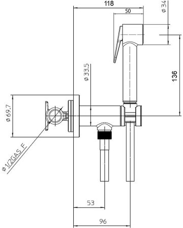 Гигиенический душ со смесителем Bossini Paloma Brass E37007B.045 Белый 