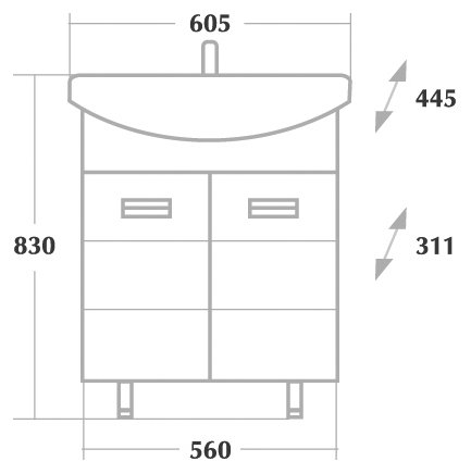 Тумба с раковиной Onika Балтика 60.10 