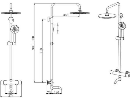 Душевая система Bronze de Luxe Scandi 11060C Хром 