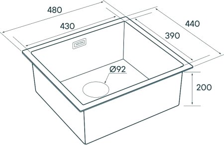 Мойка кухонная Paulmark Weser PM804844-BS брашированная нержавеющая сталь 