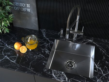 Мойка кухонная Paulmark Weser PM804844-BS брашированная нержавеющая сталь 