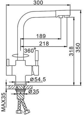 Смеситель для кухни Frap F4352-7 Черный матовый 