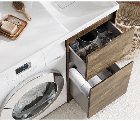 Тумба под раковину Aquaton Лондри 105 1A267001LHDR0 Дуб Рустикальный без фасада 