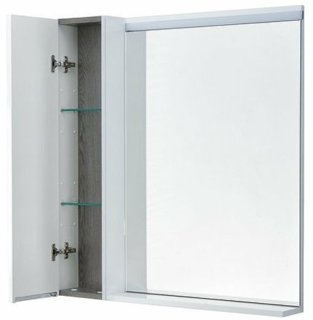 Зеркало со шкафом Aquaton Рене 80 L 1A222502NRC80 с подсветкой Белый Грецкий орех 