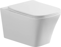 Унитаз подвесной Art&Max Platino AM9321CHR/SC безободковый, с микролифтом, белый