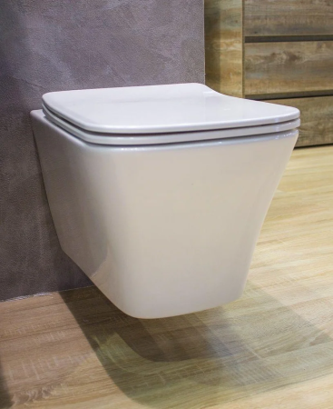 Унитаз подвесной Art&Max Platino AM9321CHR/SC безободковый, с микролифтом, белый 