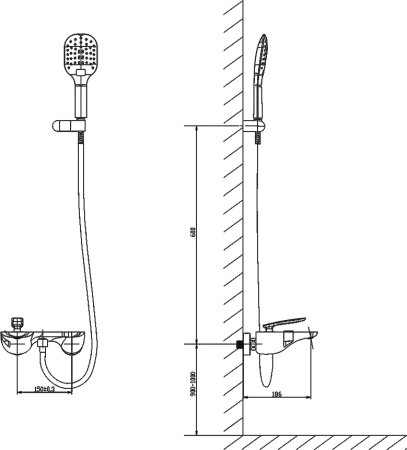 Смеситель Timo Helmi 4014/00-16Y для ванны с душем 