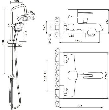Душевая система Orange Karl M05-934w Белая 