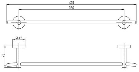 Полотенцедержатель Paini Pixel 43 81CR001 Хром 
