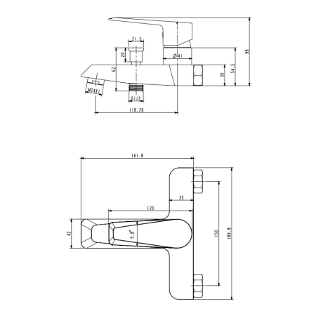 Смеситель для ванны Omnires Astoria AS5630CR хром 