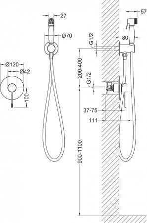 Гигиенический душ Timo Saona 2389/00SM со смесителем, хром 