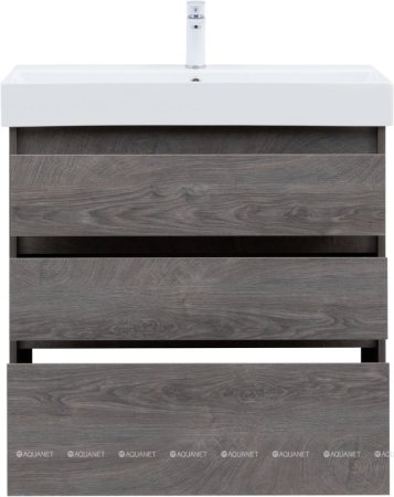 Тумба с раковиной Aquanet Nova Lite 85 дуб рошелье (3 ящика) 