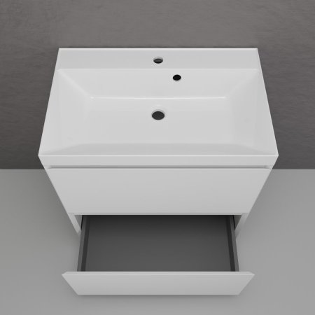 Тумба напольная Style Line "Манхэттен 70" ЭМАЛЬ под ASTI 70 2 ящика PLUS белый матовый 