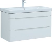 Тумба с раковиной Aquanet София 105 белый глянец (2 ящика)