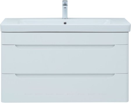 Тумба с раковиной Aquanet София 105 белый глянец (2 ящика) 