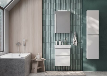 Зеркальный шкаф Roca Oleta 50 R 857644501 с подсветкой Белый матовый 