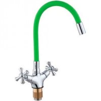 Смеситель для кухни с гибким изливом ViEiR V210122-Z Хром/Зеленый