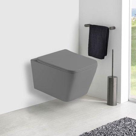 Унитаз Vincea Q-Line VT1-12MG подвесной Серый матовый с сиденьем Микролифт 