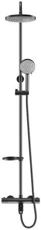 Душевая система Swedbe Hermes 5116B с термостатом Черная матовая 