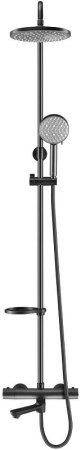 Душевая система Swedbe Hermes 5116B с термостатом Черная матовая 