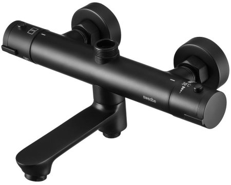 Душевая система Swedbe Hermes 5116B с термостатом Черная матовая 