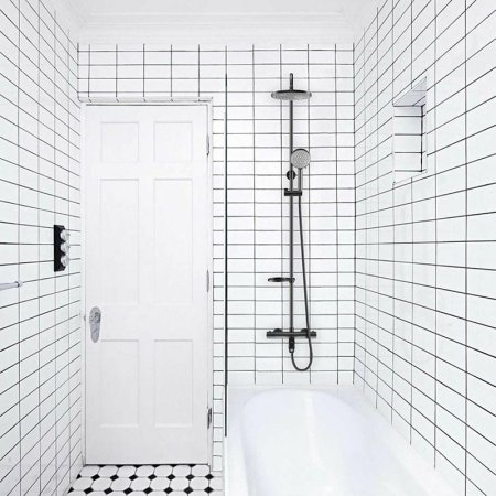 Душевая система Swedbe Hermes 5116B с термостатом Черная матовая 