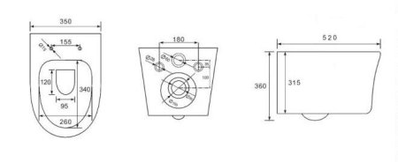 Унитаз подвесной CeramaLux B2347 