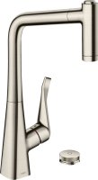 Смеситель Hansgrohe Metris Select M71 73806800 для кухонной мойки, сталь
