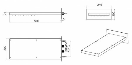 Верхний душ Bossini Manhattan 2 sprays I00570 