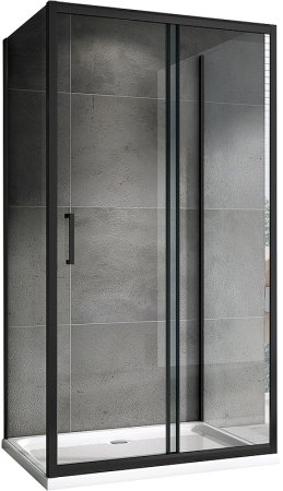 Душевой уголок Abber Schwarzer Diamant 130х100 AG30130B-S100B-S100B профиль Черный стекло прозрачное 