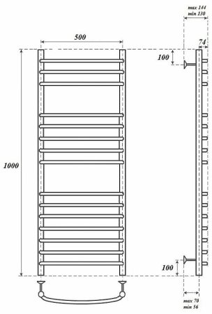 Электрический полотенцесушитель Point Альфа PN05150SE П15 500x1000 левый/правый Хром 