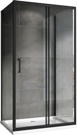 Душевой уголок Abber Schwarzer Diamant 180х100 AG30180B-S100B-S100B профиль Черный стекло прозрачное 