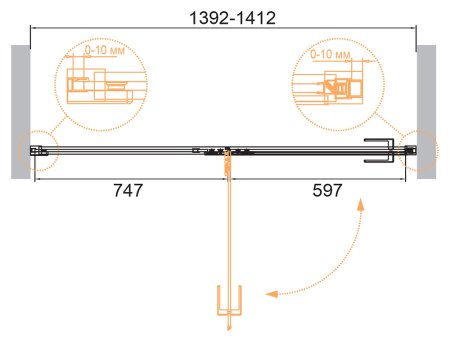 Душевая дверь в нишу Cezares Bellagio-B-12-140-C-BORO 