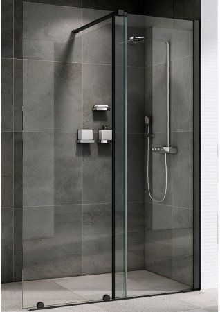 Душевая дверь Abber Komfort 120 AG09120B профиль Черный стекло прозрачное 