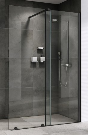 Душевая дверь Abber Komfort 120 AG09120B профиль Черный стекло прозрачное 