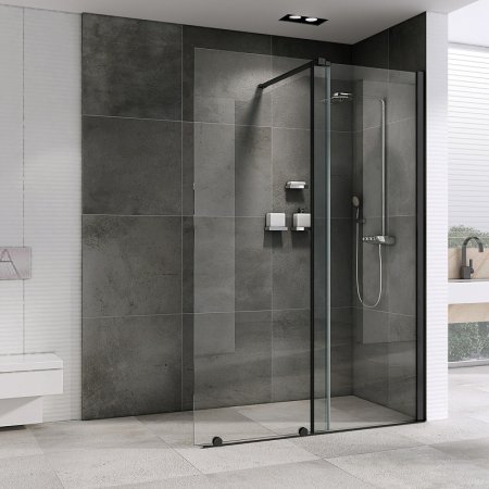 Душевая дверь Abber Komfort 120 AG09120B профиль Черный стекло прозрачное 