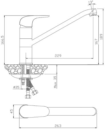 Смеситель для кухни Olive's Castilla 07430CS Хром 