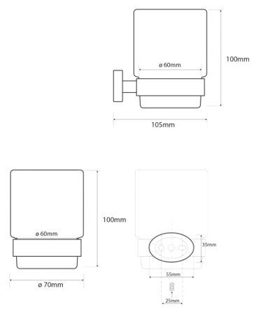 Стакан Bemeta Oval 118410011 