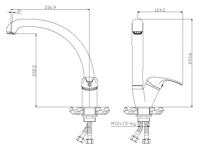 Смеситель Rossinka Y35-23U Хром 