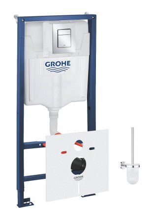 Система инсталляции для унитазов Grohe Rapid SL 39502000 с кнопкой смыва и ершиком 