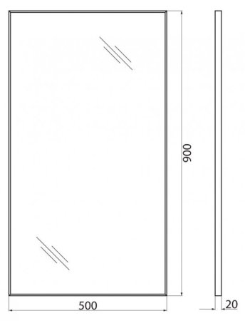 Зеркало BelBagno SPC-AL-500-900 в алюминиевой раме 