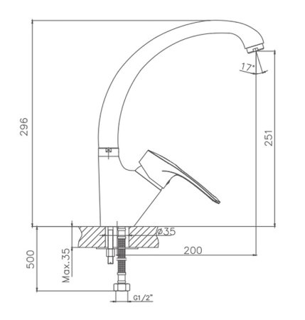 Смеситель однорычажный для раковины HAIBA CRON CN4166 