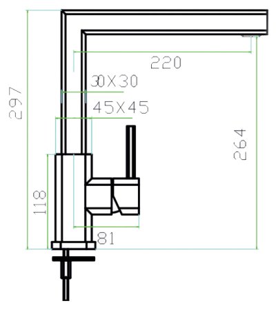Смеситель Zorg Inox Quadris-A для кухонной мойки 