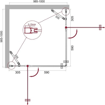 Душевой уголок BelBagno Etna 100х100 ETNA-A-22-100-C-Cr профиль Хром стекло прозрачное 
