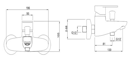 Смеситель Zorg Inox Tesoro-W для ванны с душем 